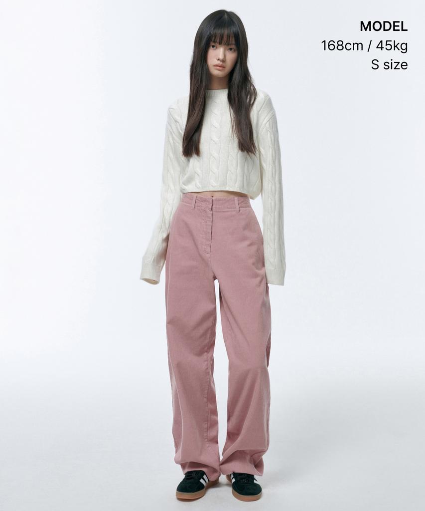MUSINSA STANDARD WOMAN Women'S Angora Blend Cable Crop Knit [Ivory]