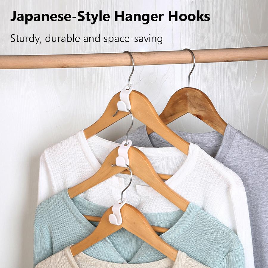 10Pcs Hanger Connector Hooks, Hanger Link Clips, Stackable Closet Organizer Hooks for Space-Saving Multi-Piece Clothing Storage
