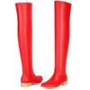 Women's Thigh High Boots 2025 Low Heels Over-the-knee Boot Black Red White Long Footwear Shoes Ladies Large Size 48 Water-proof
