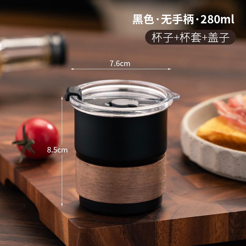 280ML Beer Wine Cups with Lid Stainless Steel Camping Cup Tea Coffee Milk Mug Stackable Picnic Water Cup for Travel Hiking