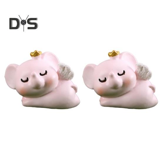 2Pcs Compact Mini Elephant Delicate Cute Small Dummy Elephant Statue Gardening Decoration