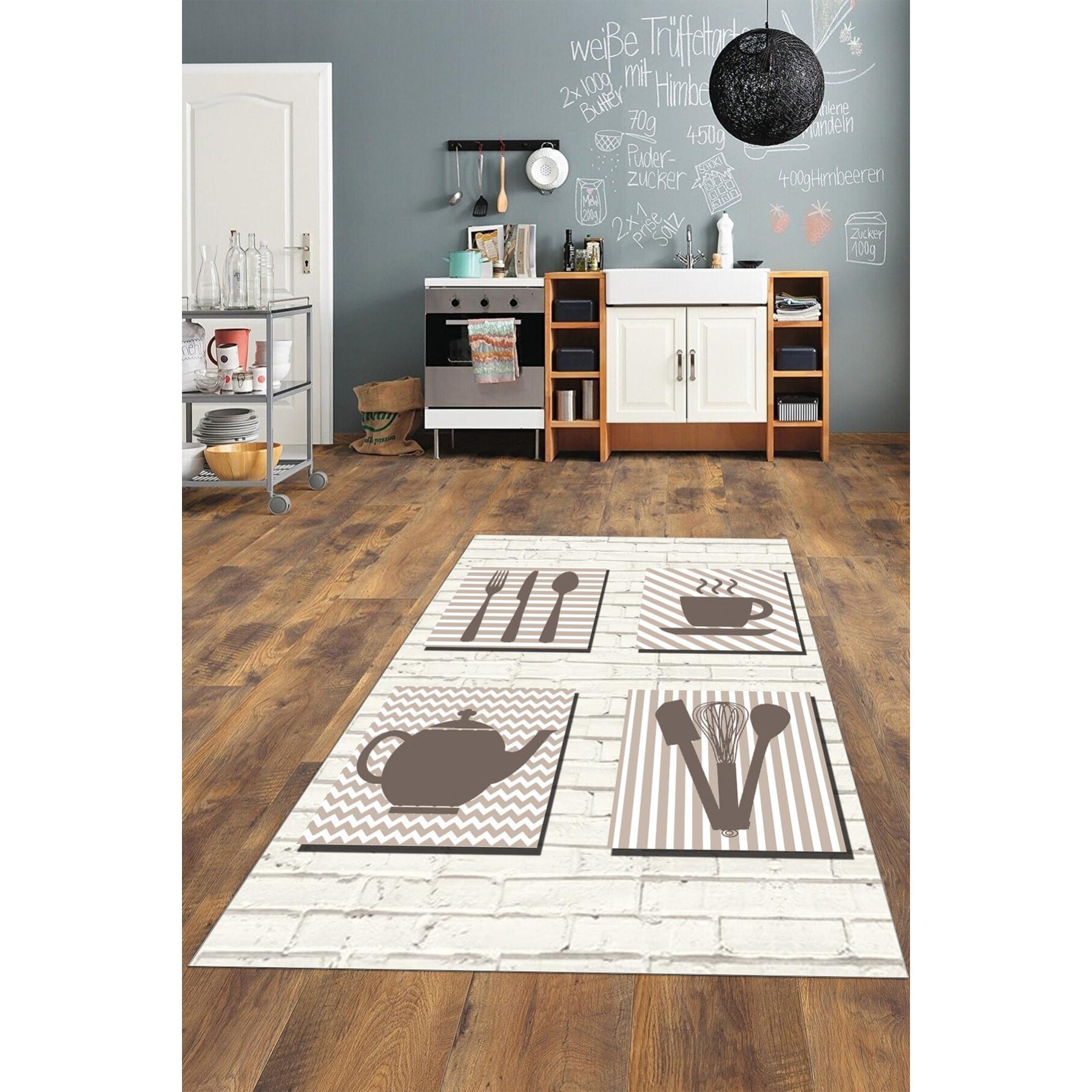 

Моющийся нескользящий кухонный коврик с цифровой печатью FLQUE