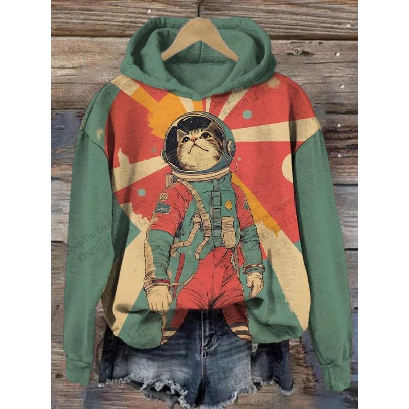 Cartoon Cat And Dinosaur 3d Print Graphic Hoodies Men Women Fashion Oversized Hoodie Sweatshirt Coat Women Sweats Animal Clothes