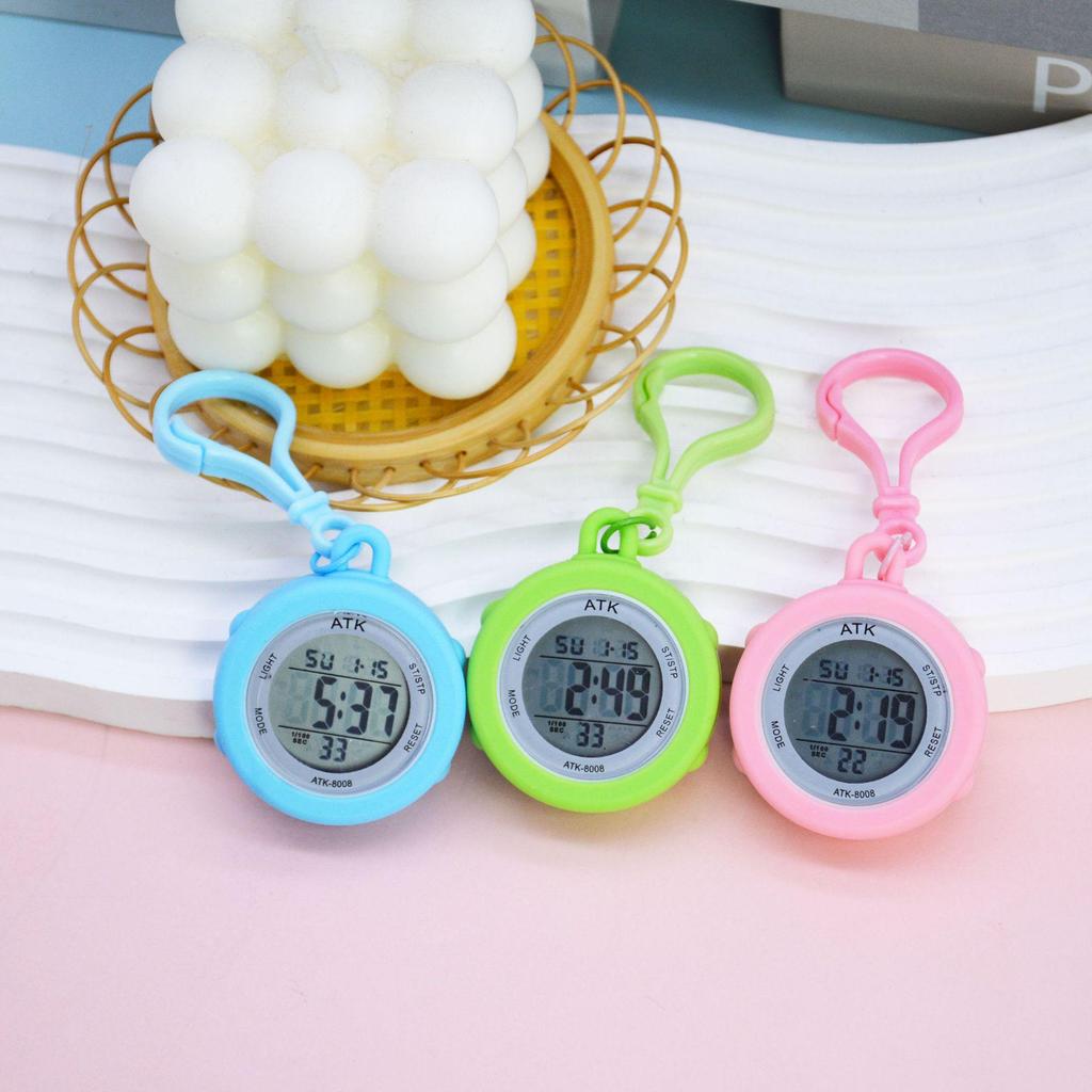 LCD Luminous Alarm Clock Keychain - Student Backpack Electronic Watch Pendant