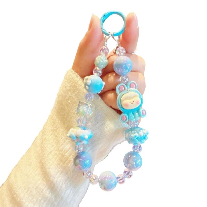 Beaded Phone Bracelet Strap,Phone Beaded Wrist Strap Phone Bracelet Lanyard for Women Phone Keychains Charm
