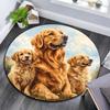 Golden Retriever Round Area Rug,Carpet Rug for Living Room Bedroom Sofa Playroom Decor,Non-slip Floor Mat
