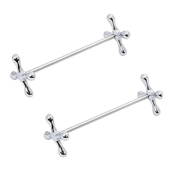 Fogman 2-Piece Knife Rest, Fork Rest, Spoon Rest, Chopstick Rest - Zinc Alloy, Silver, Elegant Design, Versatile for Western Cutlery and Chopsticks,