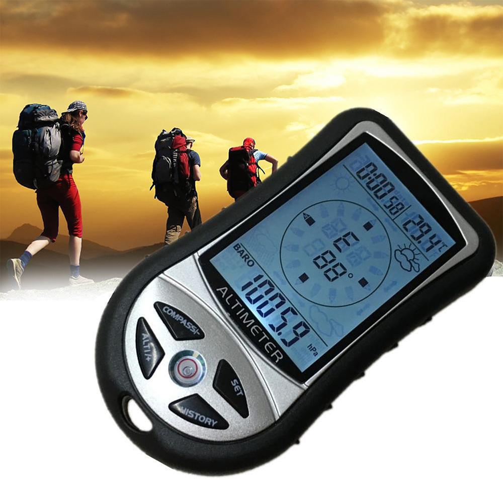 8 in 1 Multifunctional Electronic Altimeter Barometer LCD Digital Compass Thermometer Portable Handheld Height Gauge