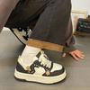 Shoes Autumn and Winter 22 New Niche Style Student Small Flower Bear Board Shoes