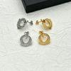 Q-Shaped Diamond-Encrusted Cross Stud Earrings - European-American High-End Geometric Ear Jewelry