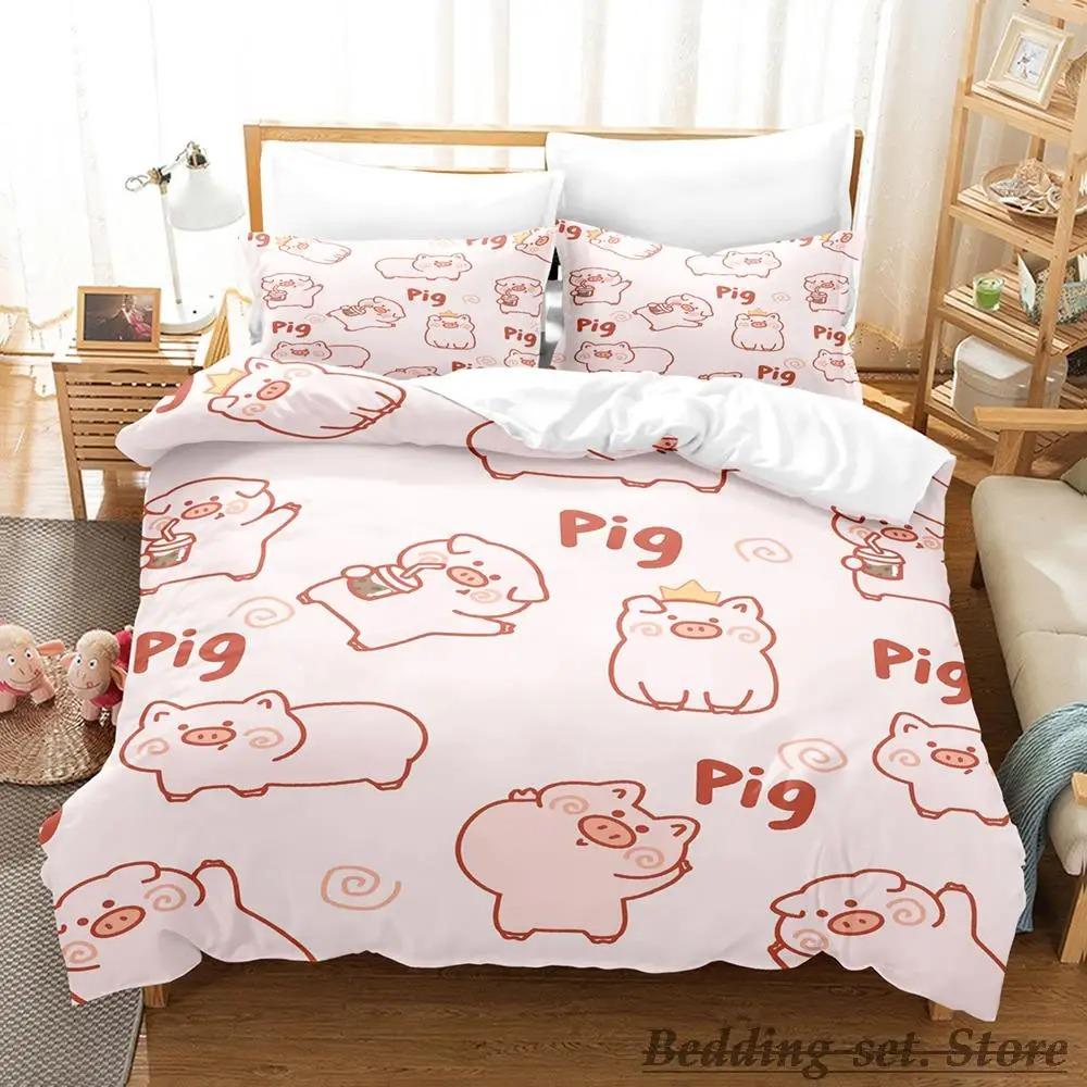 Comfortable Anime Print Bedding Set With Duvet Cover And Pillowcases Single Twin Full Queen King Sizes For All Ages