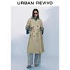 UR 2025 Fall Elegant Double-Breasted Belted Trench Coat
