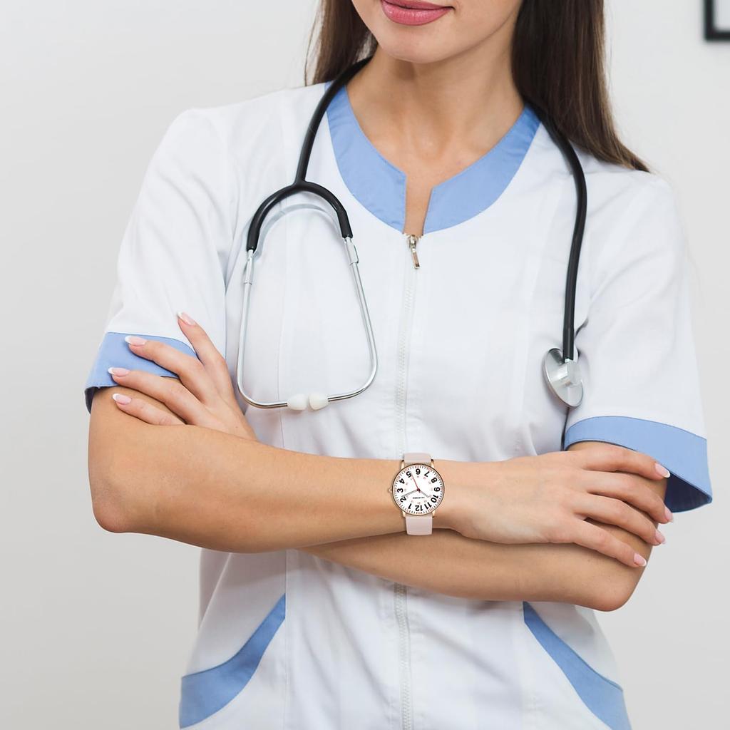 Montre Infirmière Analogique à Quartz ShunkanSai pour Femmes avec Affichage Lumineux, Cadran Facile à Lire, Élégante et Étanche, Design Simple, Populaire auprès des Femmes,