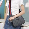 Gucci Vintage Logo Stripe Web Leather Logo Canvas And Leather Camera Bag Men Shoulder Bag Black Gray 574886-K5RLN-1095