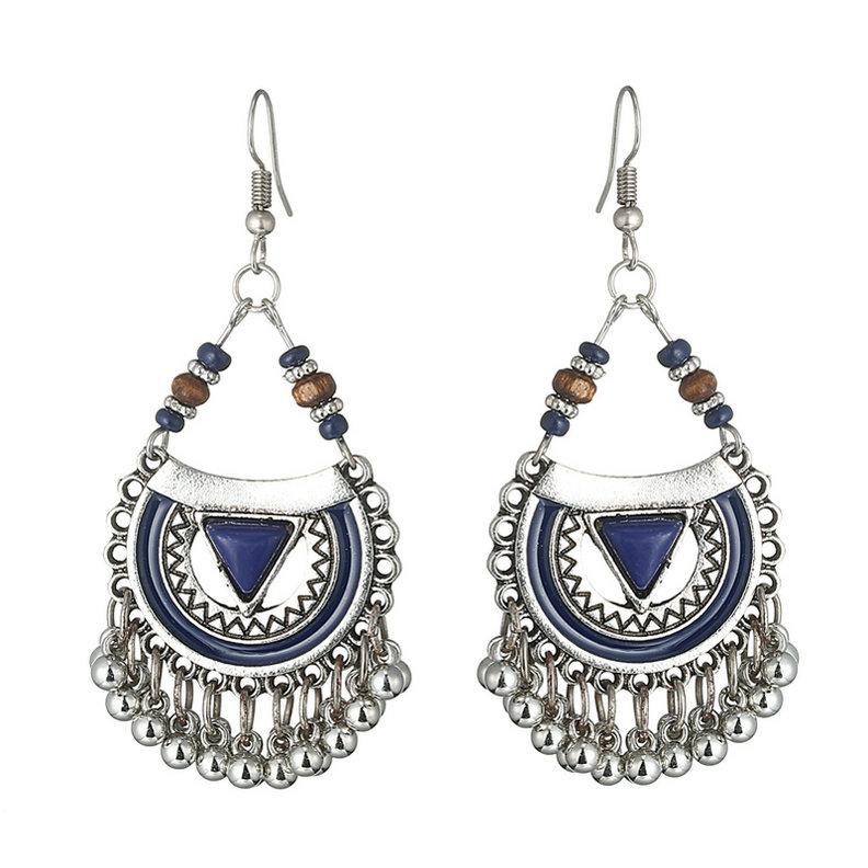 Boho Vintage Drop Dangle Beads Tassel Earrings For Women Handmade Triangle Geometric Bohemian Earings Fashion Jewelry Bijoux