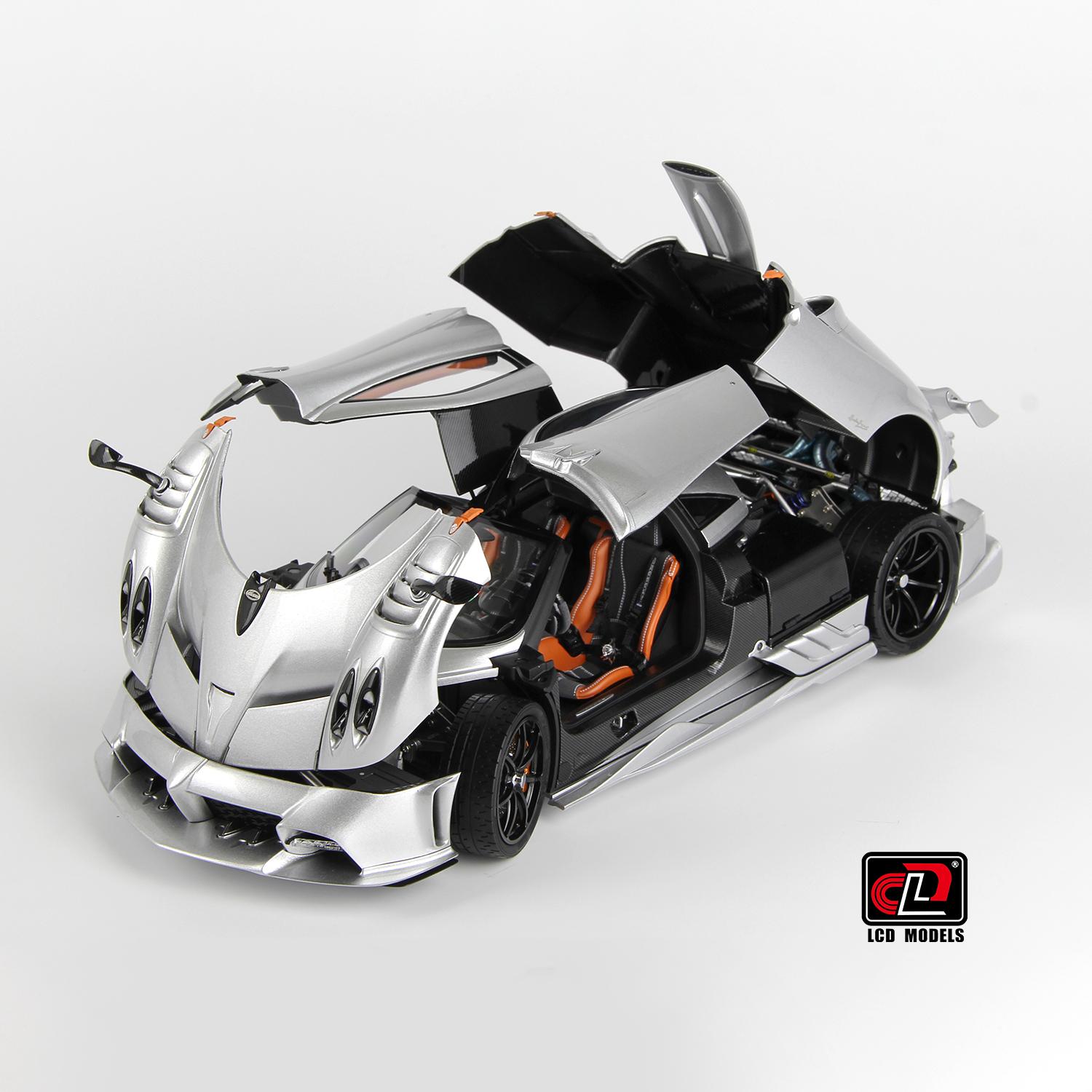 

LCD CLD Diecast model 1/18 scale Pagani Imola Metal static decoration Holiday gift collection серебряный