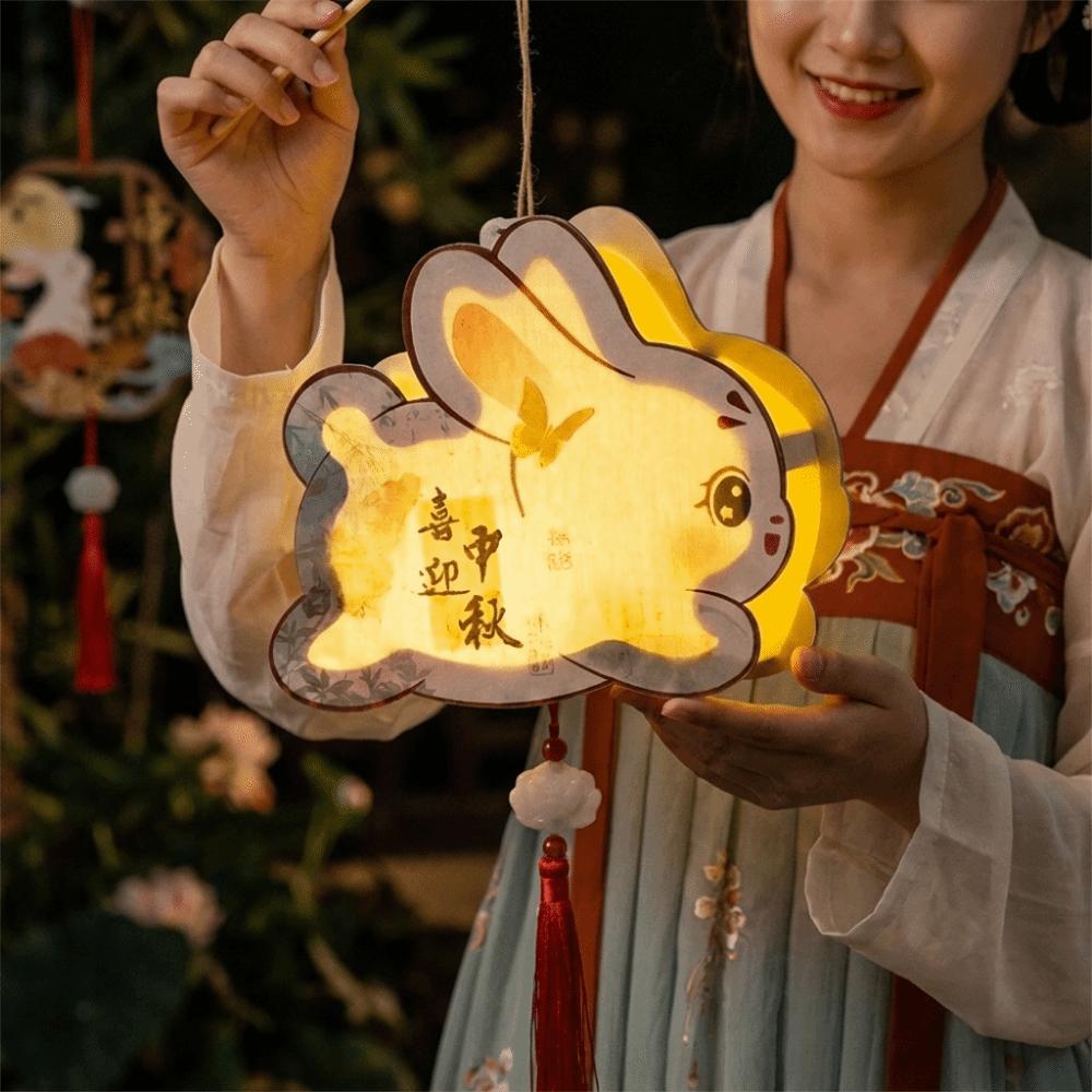 Handmade Children's Rabbit Lantern Cartoon Bunny Handmade Lamp Photography Props