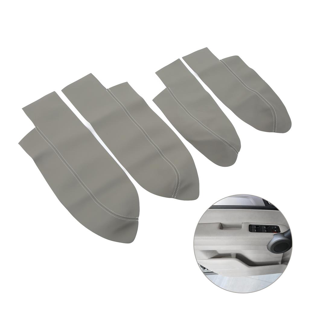 4Pcs/Set Car Front Rr Door Panel Armrest Cover Microfiber Lther Replacement for CRV 20072011