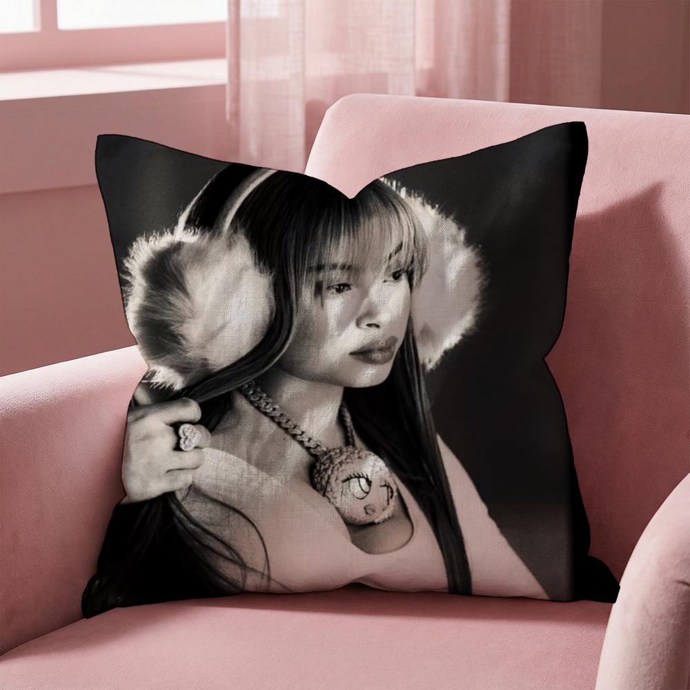 I-Ice Spice Y2k Cushion Cover Multi-Scene Pillow Cover for Home & Car - Reversible, Soft & Durable for Daily Use