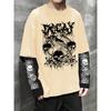 Y2K Hip-Hop Dark Style Print T-Shirt, New Fashion for Spring