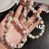 Pvc Phone Lanyard With Pearl Pendant And Crystal Beads For Men And Women