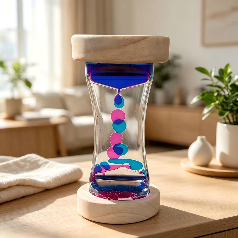 Home Mixed Color Desktop Hourglasses Timer Movement Sensory Toy For Kids Adults Stress Relief Office Decor Liquid Motion Bubbler