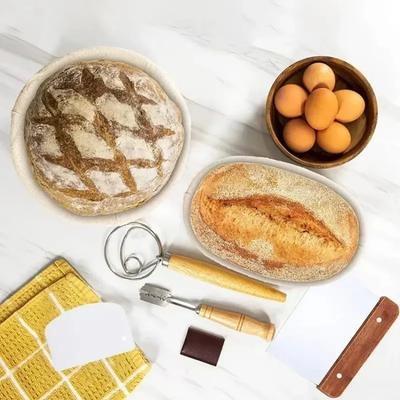 Natural Sourdough Bread Fermentation Basket Set Rattan Dough Fermentation Set Baking Mixer Scraper Home Baking Utility Tools