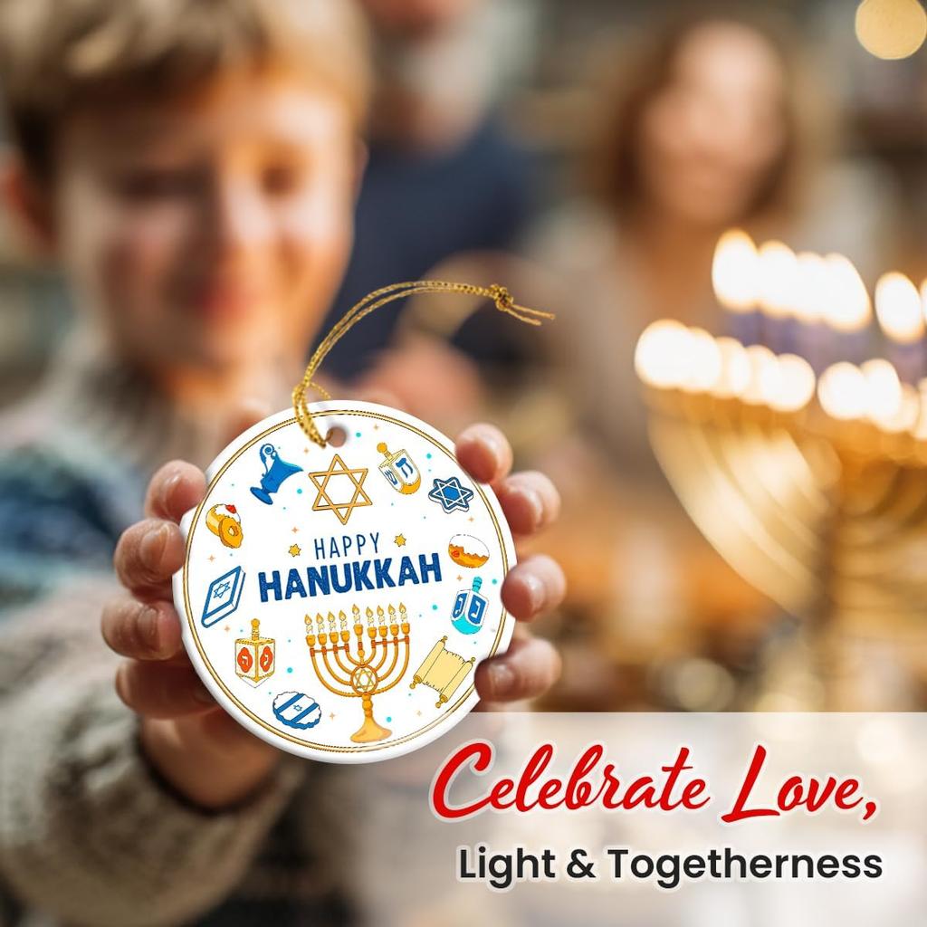 Hanukkah Ornaments 2025 - Happy Hanukkah Ornament for Tree, Je Home Decor, Chanukkah Gifts for Women, Men, Friend, Family, Coworker