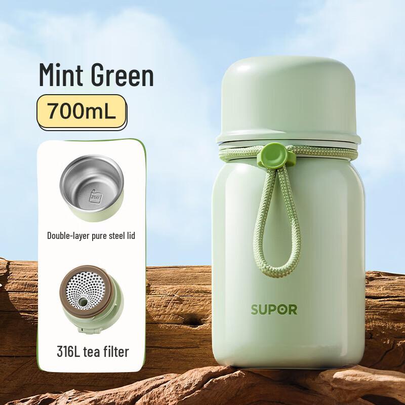 Supor 316L Stainless Steel Insulated Tea & Straw Mug