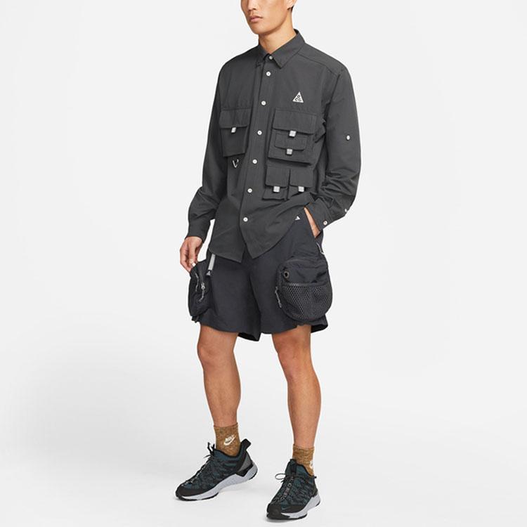 Nike ACG Series Snowgrass Solid Color Cargo Pocket Loose Shorts Men Bottoms Black DN3946-070