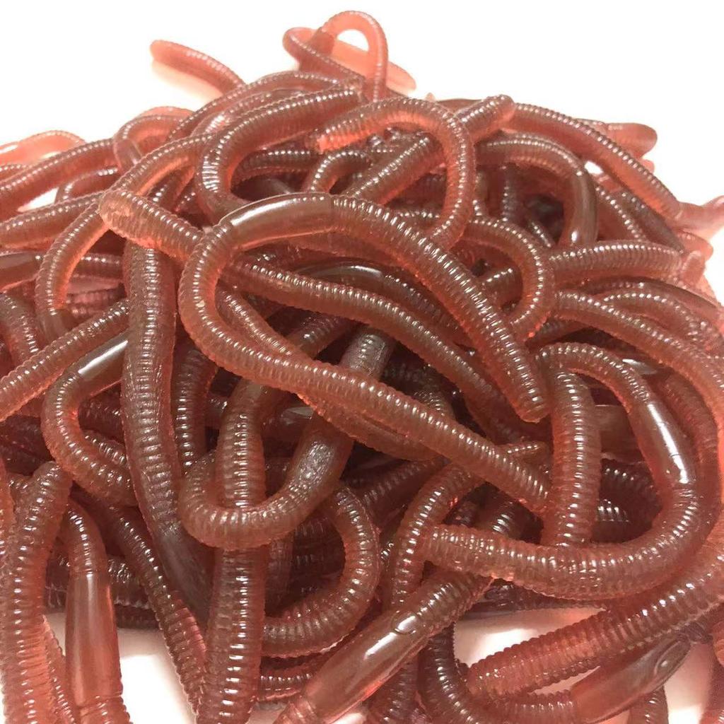 10pcs Simulation Earthworm Red Fishing Worms Artificial Fishing Worms Fishy Smell Lures Soft Bait 18cm Fishing Tackle Funny Toys