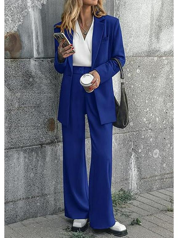 Elegant Women's Autumn/Winter Solid Color Suit – Jacket and Pants Set