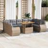 VidaXL Garden Lounge Set with Cushions 10 Pcs Beige Braided Resin 3327307