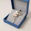 Flower Brooch Pearl Mother Of Pearl Rhinestones -Plated Pinets