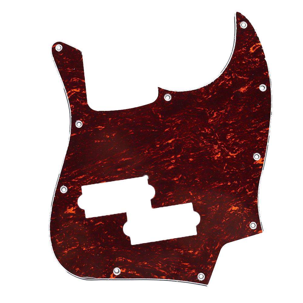 1 Stück Gitarre Jazz Bass Schlagbrett 3-lagig 10-Loch Gitarrenteile Für FD Top Jazz Bass Mit PB Tonabnehmerloch und 10 Stück Silberne Schraube