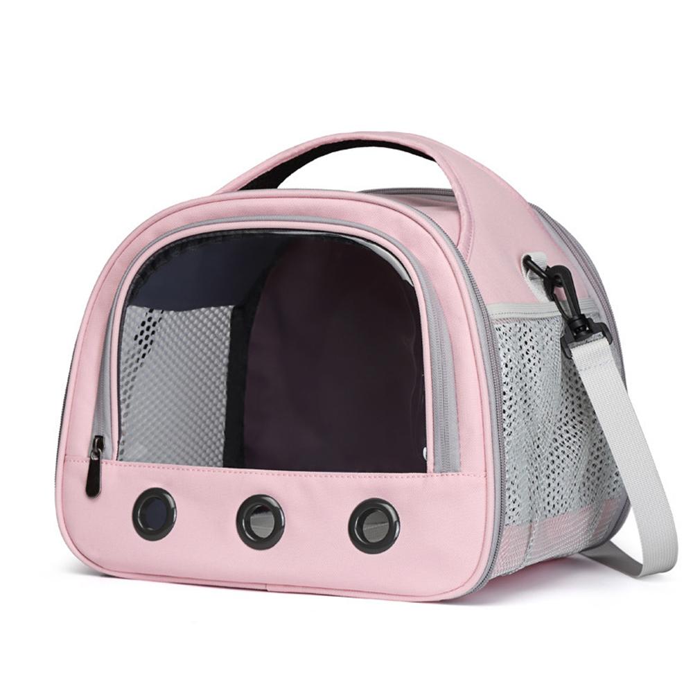 Portable Small Animal Hamster Carrier Bag Breathable Guinea Pig Outdoors with Transparent Window Handbag Rabbits Shoulder Strap