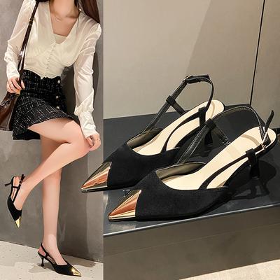 Fashion Sandal Female Design Metal Pointed Toe Stiletto High Heels Party Prom Shoes Women Pumps Zapatos Mujer