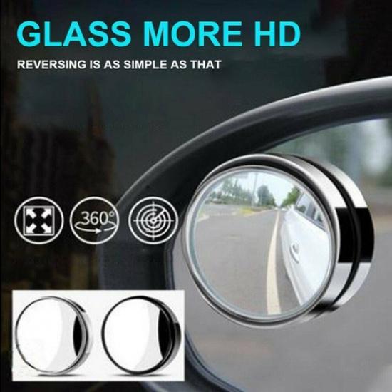 2Pcs 2" Round Car Blind Spot Rear View Mirror Wide Angle Convex Rearview Mirrors
