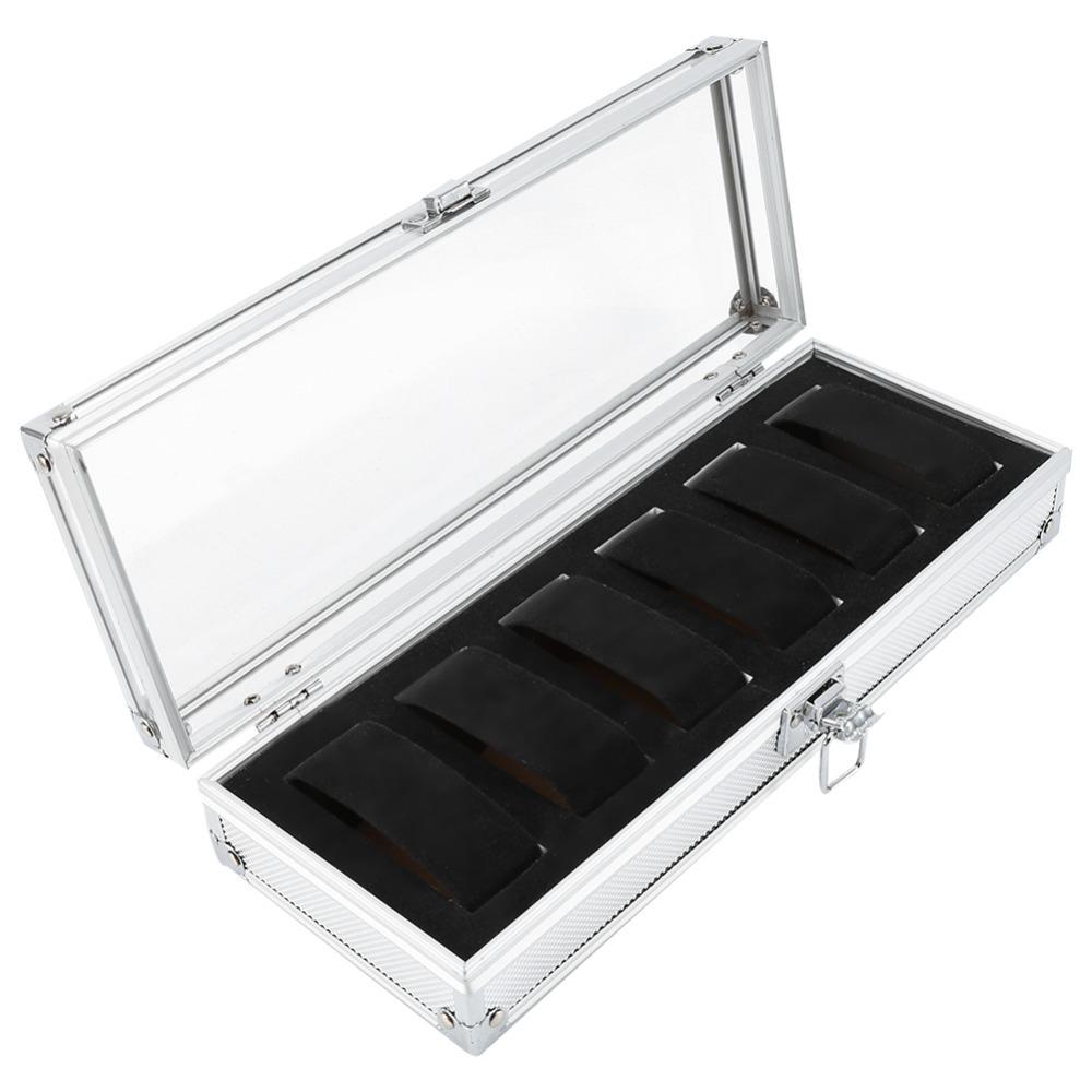12 Grid Slots Watch Storage Box Aluminum Jewelry Display Box Watch Case Jewelry Storage