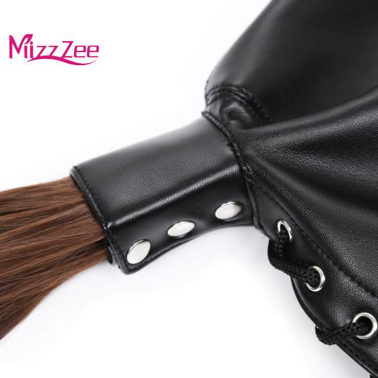 Couple Sharing Sex Toys Head Restraints Harness Face with Wig Cover Sex Toy Game Cosplay