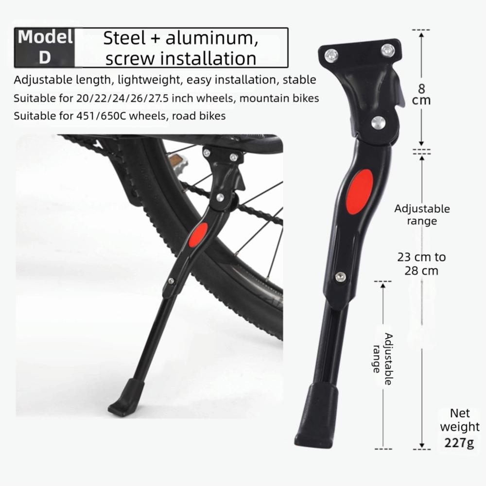Adjustable Bicycle Kickstand Solid Universal Bike Rear Mount Kickstand Heavy Duty High Strength Bike Side Rear Kick Stand