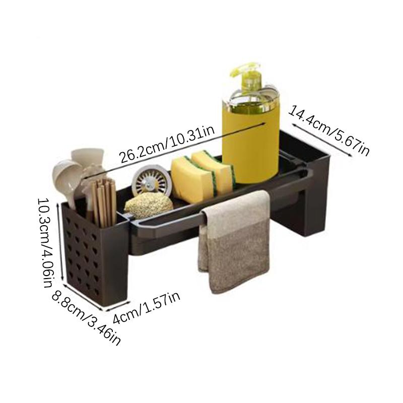 Sink Rack With Chopsticks Container Kitchen Sink Organizer Drain Rack Soap Dish Washing Sponge Rack Kitchen Sink Storage Rack