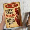 "Håll grinden stängd" humoristisk metallskylt, 8x12 tum gårdsdekor.