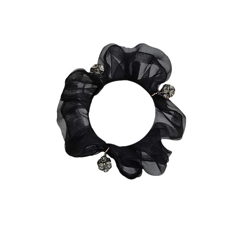 Hair Band, High-End Sense Headband, Adult Organza Ponytail Women'S Simple Temperament, Ball Head Disc Hair, Head Flower Jewelry.