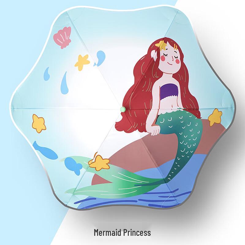 Nanjiao Kids Cartoon Reflective Straight Umbrella - Mermaid Princess (2-Pack)