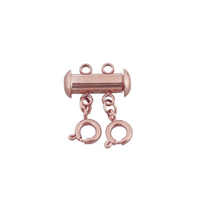 LOULEUR Stainless Steel Spring Buckle Lobster Clasps Connectors Slide Tube Lock Spacer Clasp Multi Strands Magnetic wholesale