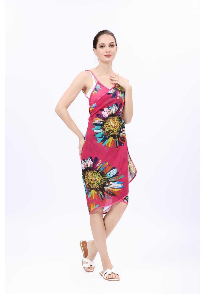 Spring/Summer Women's Beach Towel Skirt Scarf: Chiffon Silk Sunflower Dress, Plus Size, Sun Protection Shawl