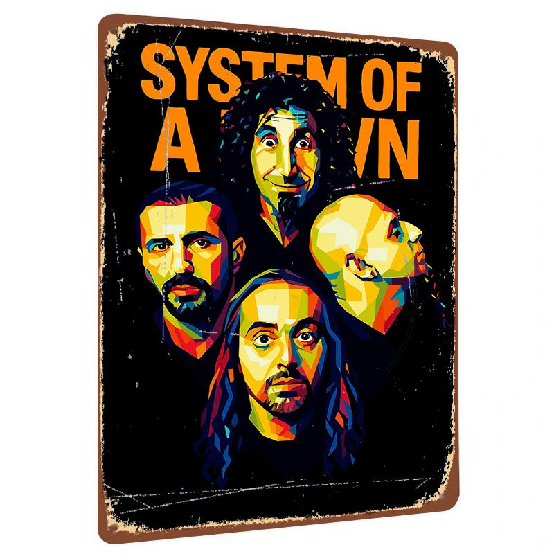 

System of a Down Band Portrait Metal Wall Art Custom Rock Music Decor for Home 20x30cm（7.8x11.8inch）