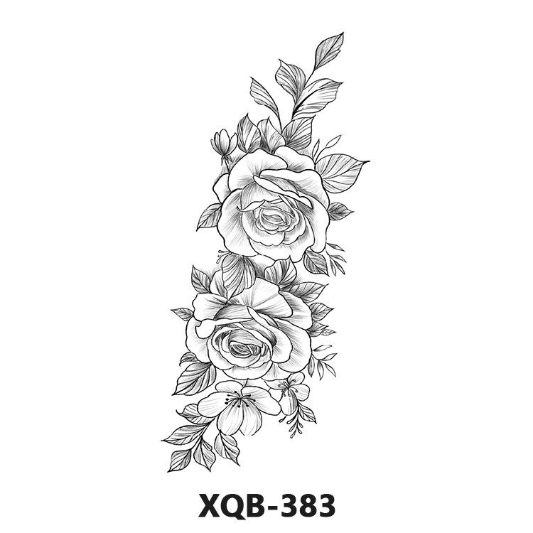 Waterproof Black & White Tiger/Wolf Transfer Sticker for Full/Half Arm - Long-lasting Tattoo for Men & Women