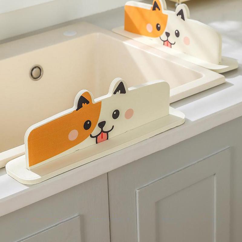 Silicone Kitchen Sink Water Splash Guard Washing Basin Anti-Splash Stopper Waterproof Splatter Screen Bar Anti-Water Board